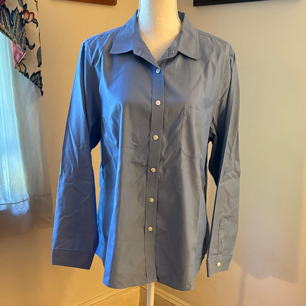 Classic Blue Button Down Shirt for Women